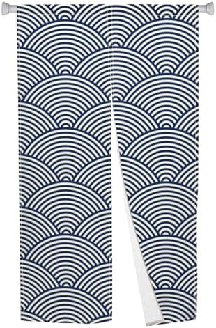 Japanese Style Noren Door Curtain with Wave Print