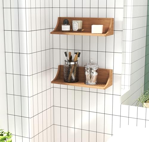 AquaTeak Original Moa Straight Teak Shower Shelf