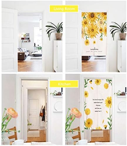Japanese Noren Curtain Sunflower Printed Door Divider