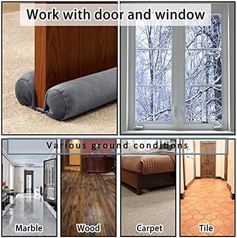 Tumi Mallody Door Draft Stopper Weather Stripping Noise Blocker Adjustable Velvet Seal