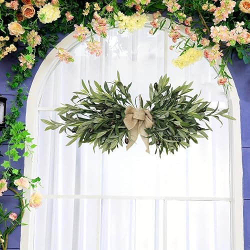 Faux Olive Swag Wreath 24 Inch Green Home Decor