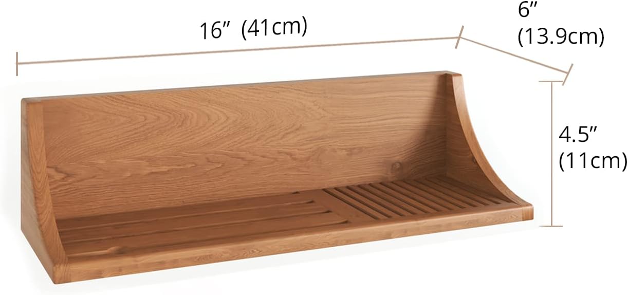 AquaTeak Original Moa Straight Teak Shower Shelf