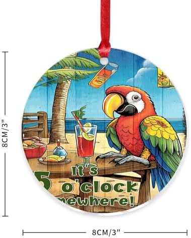 3 Inch Acrylic Christmas Ornament 2024 Flamingo Keepsake Bauble