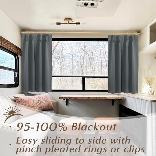 Lino Rosa Door Curtains 26x40 Inch Blackout Panels