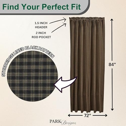 Park Designs Sturbridge Lined Panel 84 Black