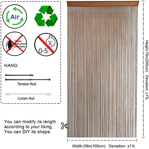YIIBAII Door Curtains Coffee 39x79 Inch