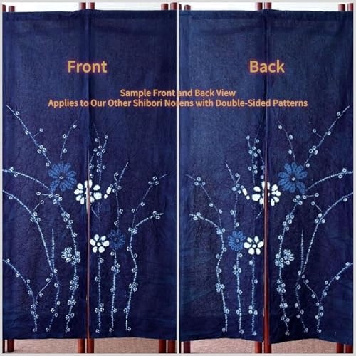Hand Dyed Japanese Noren Curtain with Shibori Patterns