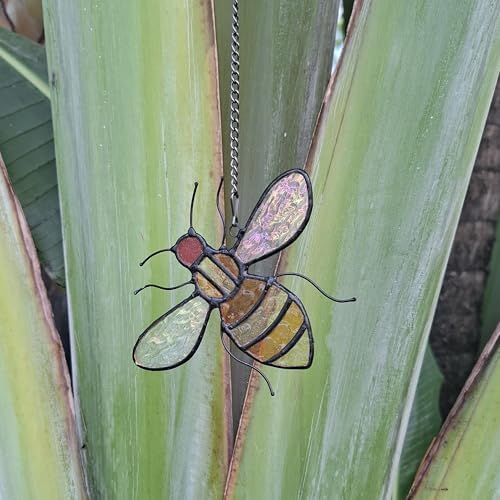 Stained Glass Bee Ornament Suncatcher Window Hanging Decor