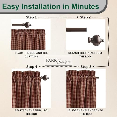 Park Designs Sturbridge Country Wine Panel Curtains 72x63