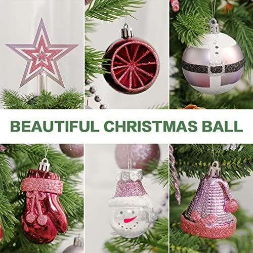 SY Super Bang 90PCS Shatterproof Christmas Hanging Ornaments Set