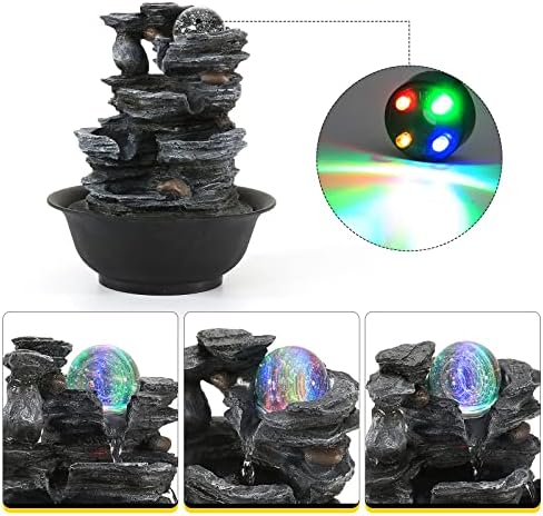 Dyna-Living Tabletop Water Fountain with LED Light