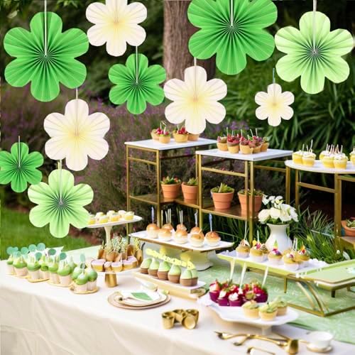 9 Pcs Paper Flower Fans for Party Decorations