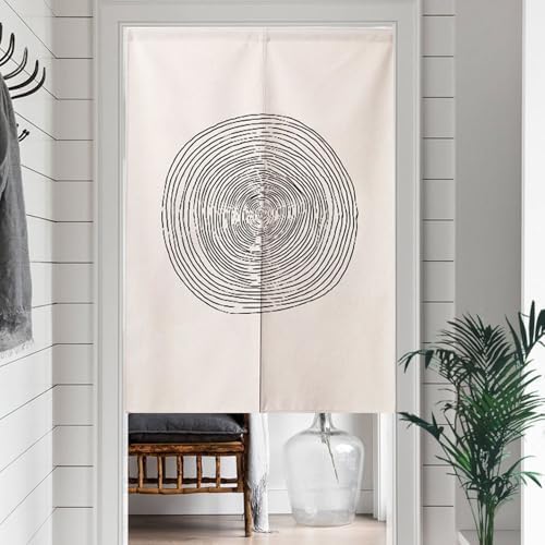 Chickwin Japanese Door Curtain Minimalist Black White Panel