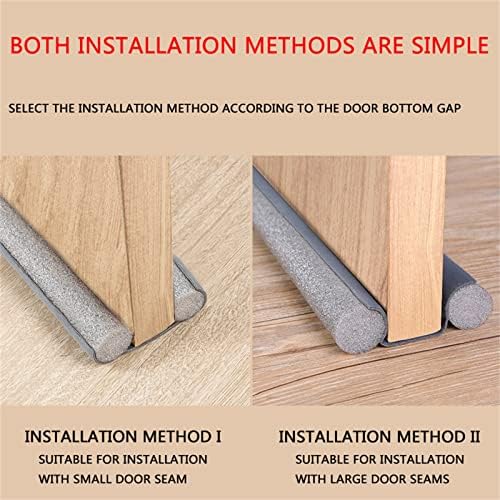 Large Door Draft Stopper 36 Inch Black Adjustable Gap Blocker