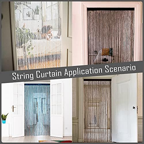 Boho Door Curtain with 15 Strings per Inch White