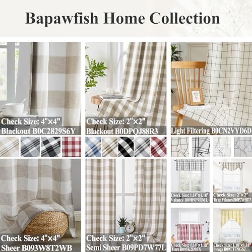 Red White Buffalo Check Window Curtain Panel 54 Inch Long