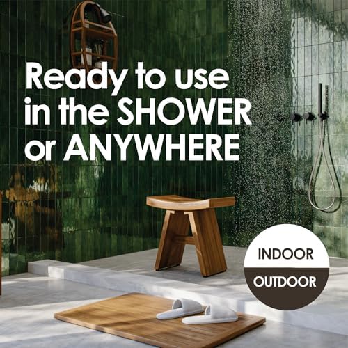 AquaTeak Original Moa Straight Teak Shower Shelf