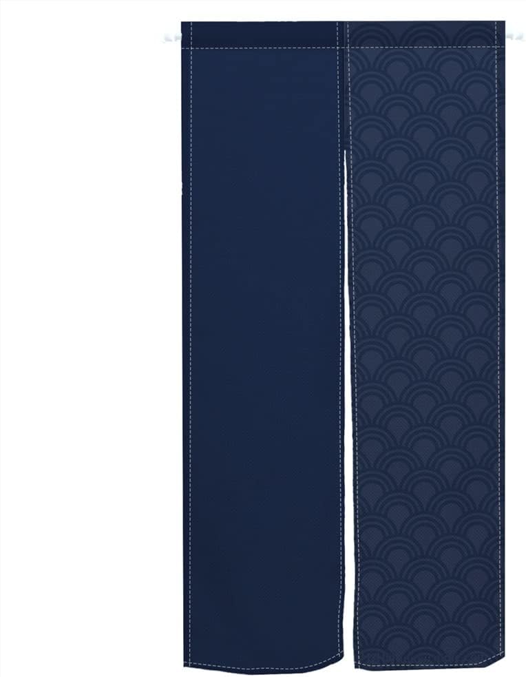 Leowefowa Japanese Noren Curtain Wave Navy Blue 34x48