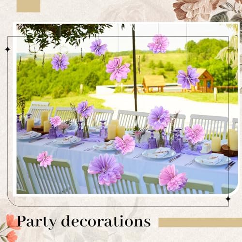 12 Pcs Purple Gradient 3D Hanging Butterfly Decorations