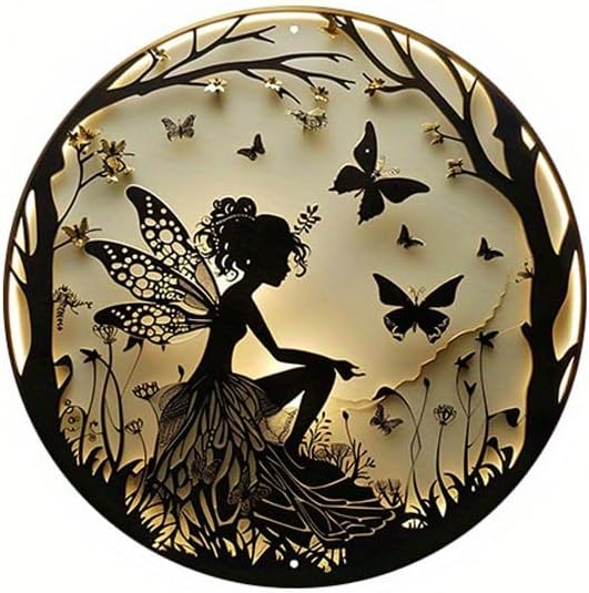 Fairy Butterfly Design 8x8 Inch Acrylic Hanging Ornament