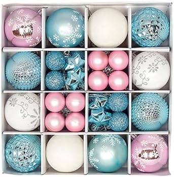 44 Piece Christmas Ball Ornaments for Holiday Decorations