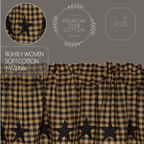 VHC Brands Star Cotton Panels with Tie Backs