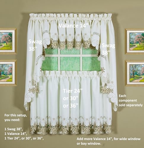 Todays Curtain Verona Reverse Embroidery Swag 38 Inch