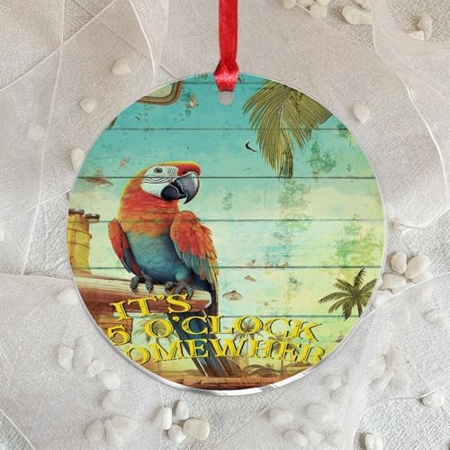 3 Inch Acrylic Christmas Ornaments 2024 Flamingo Decorative Hanging Baubles