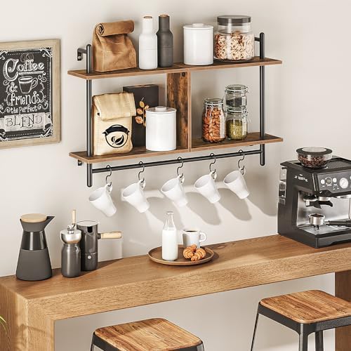 HOOBRO 30 Floating Shelves Wall Mount 2-Tier Industrial Pipe Storage