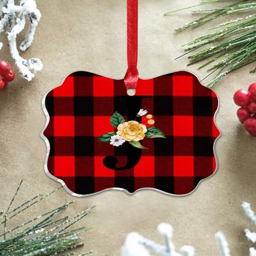 Clear Acrylic Christmas Ornaments with Initial J 2023