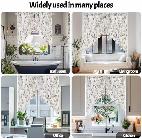 Gray Botanical Swag Valance 2 Pack for Windows