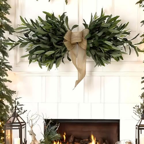 Faux Olive Swag Wreath 24 Inch Green Home Decor