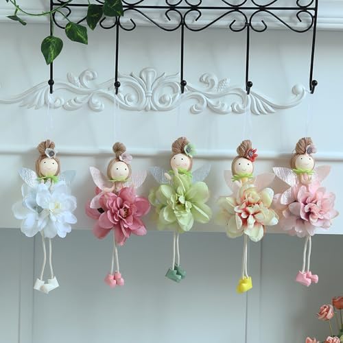 GIHOO Spring Flower Angel Doll Hanging Ornament 5pcs 78inch