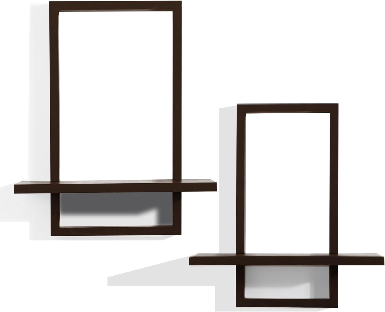 PHOENANCEE Square Floating Shelves Set of 2 Black Modern Chic