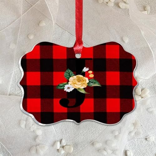 Clear Acrylic Christmas Ornaments with Initial J 2023