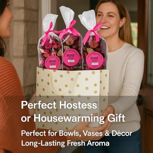Rose Scented Potpourri Bags 2 Large Packs 84 oz Total