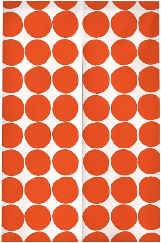 Chickwin Japanese Door Curtain Polka Dots Noren Panel Orange