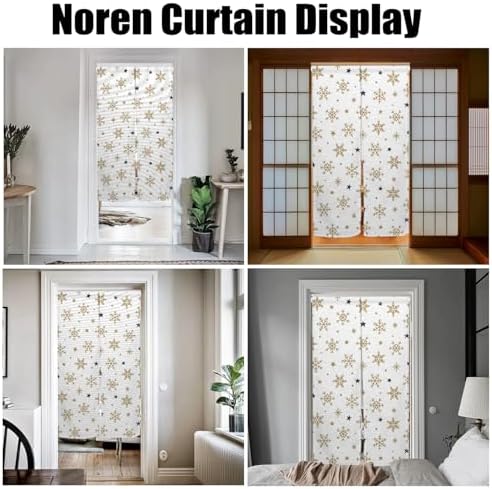 Yellow Snowflake Noren Door Curtain for Kitchen and Bathroom