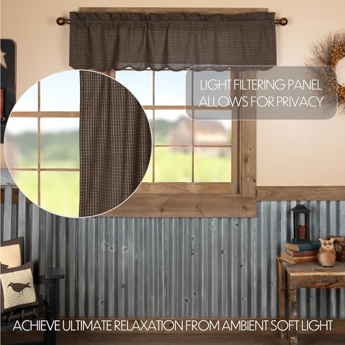 VHC Brands Kettle Grove Window Curtain Black 16x60