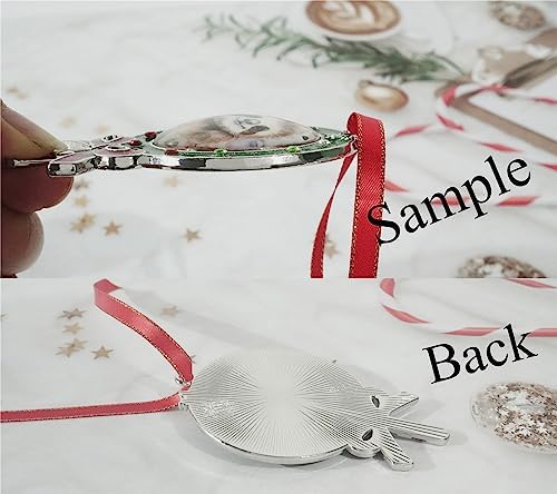 Gixpop Glitter Lollipop Christmas Ornament with Robin Bird