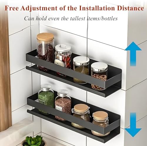 YuShiYan Floating Stainless Steel Shelves Set of 1 Black