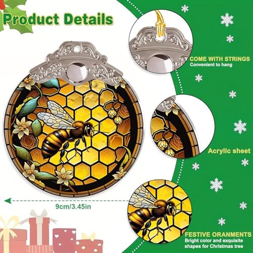 Bee Christmas Tree Ornaments with Silver Buckle