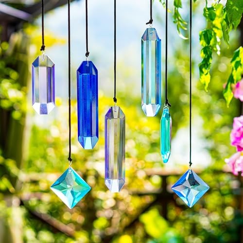 7 Pack Crystal Ornaments for Christmas Tree and Window
