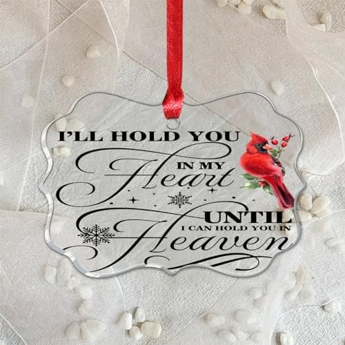 Premium Acrylic Christmas Ornament 2023 Heart Memorial Decor Bauble