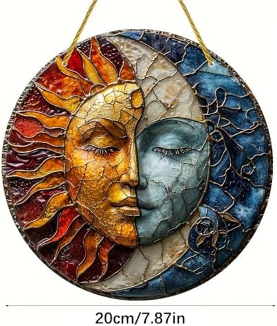 ZIEKEER 8x8 Inch Yin Yang Sun Moon Acrylic Wall Ornament