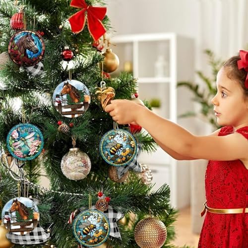 Bee Christmas Ornament 315 Inch Acrylic Round Tree Decor