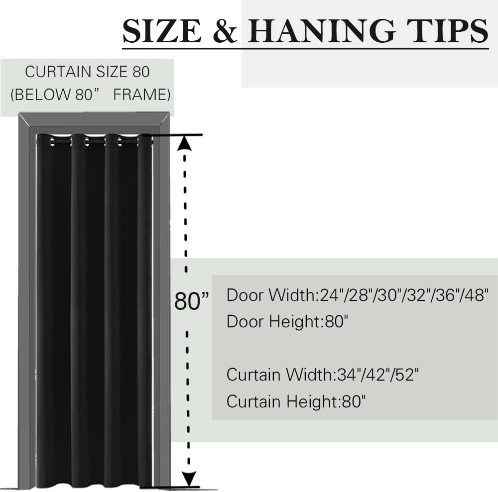 SHINELAND Thermal Insulated Curtain Panels for Hallway and Door