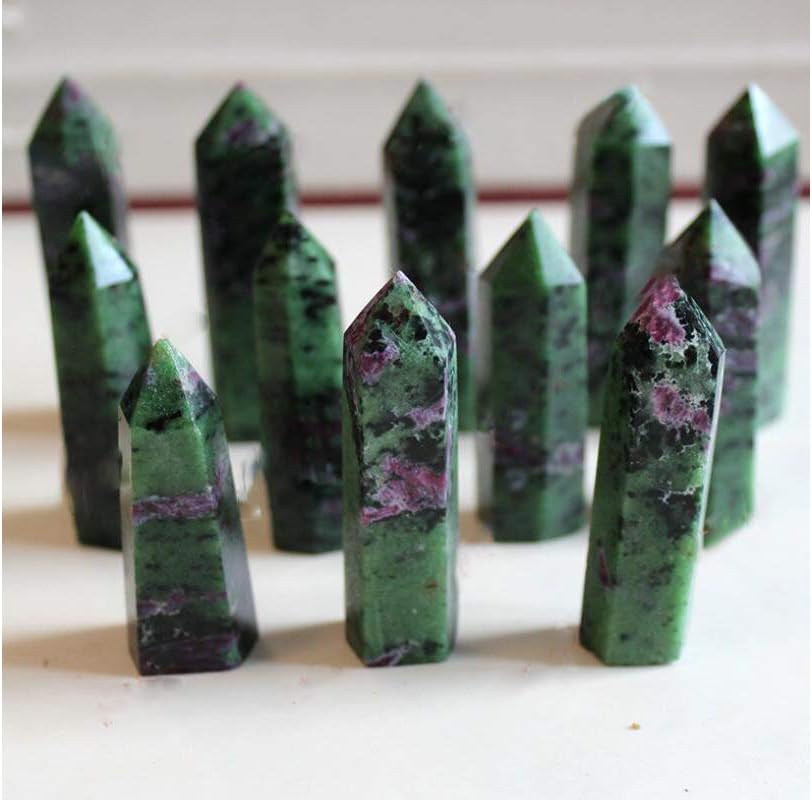StoneStory Red Green Healing Crystal Wand Pack of 2