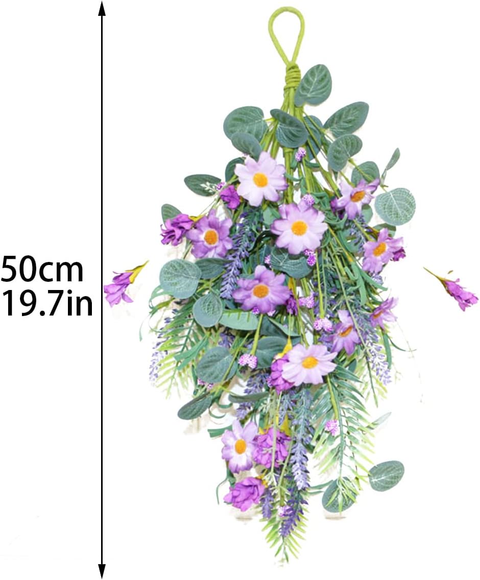 197In Artificial Lavender Teardrop Wreath Decor