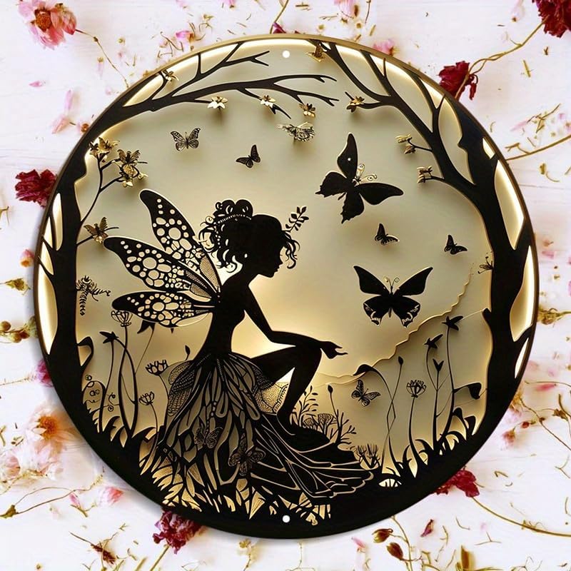 Fairy Butterfly Design 8x8 Inch Acrylic Hanging Ornament